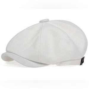Stylish White Newsboy Cap